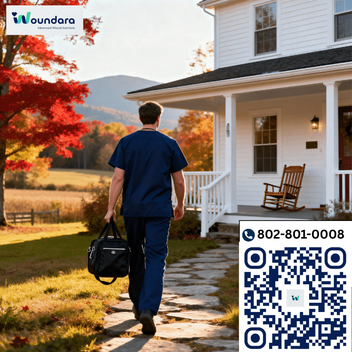 Woundara Care provider arriving at rural Vermont home